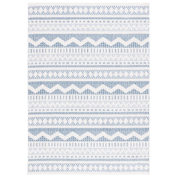SAFAVIEH Alamo Curtis Geometric Area Rug, Blue/Ivory, 5'3" x 7'6"