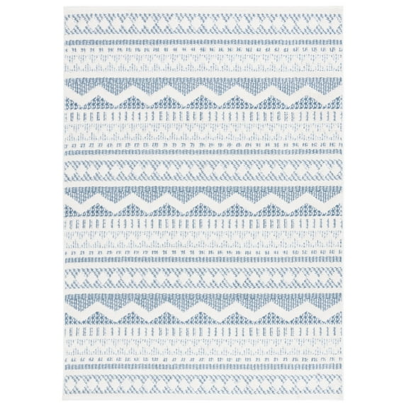 SAFAVIEH Alamo Curtis Geometric Area Rug, Blue/Ivory, 8' x 10'