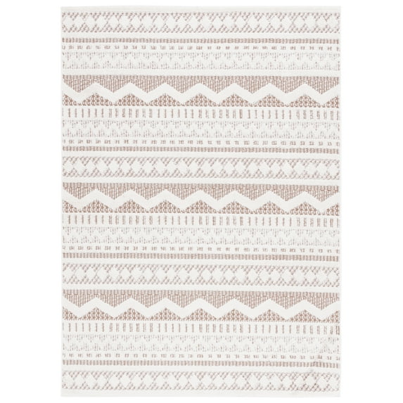 SAFAVIEH Alamo Curtis Geometric Area Rug, Taupe/Ivory, 5'3" x 7'6"