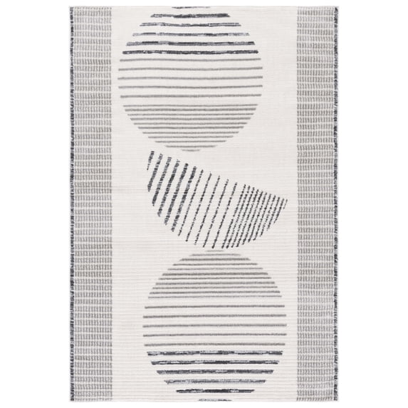 SAFAVIEH Alamo Eveleen Geometric Area Rug, Ivory/Grey, 9' x 12'