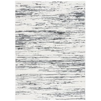 SAFAVIEH Alamo Olga Stripe Area Rug, Charcoal/Ivory, 5'3" x 7'6"