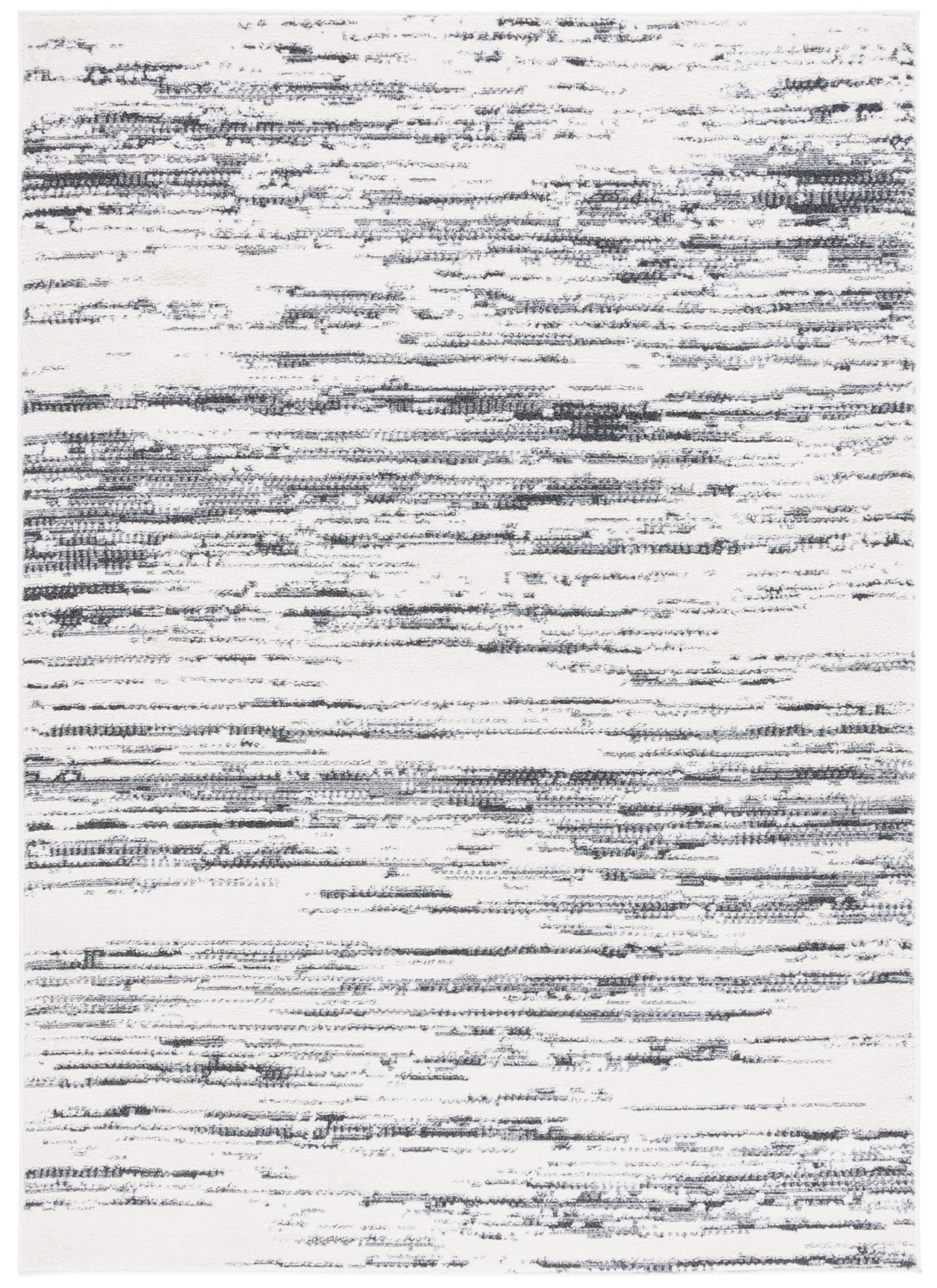 SAFAVIEH Alamo Olga Stripe Area Rug, Charcoal/Ivory, 8' x 10'