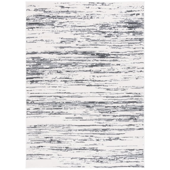 SAFAVIEH Alamo Olga Stripe Area Rug, Charcoal/Ivory, 9' x 12'