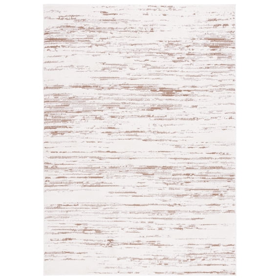 SAFAVIEH Alamo Olga Stripe Area Rug, Taupe/Ivory, 5'3" x 7'6"