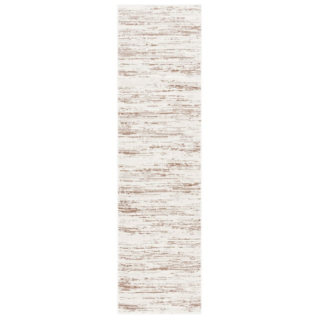 SAFAVIEH Alamo Olga Stripe Runner Rug, Taupe/Ivory, 2'2" x 8'