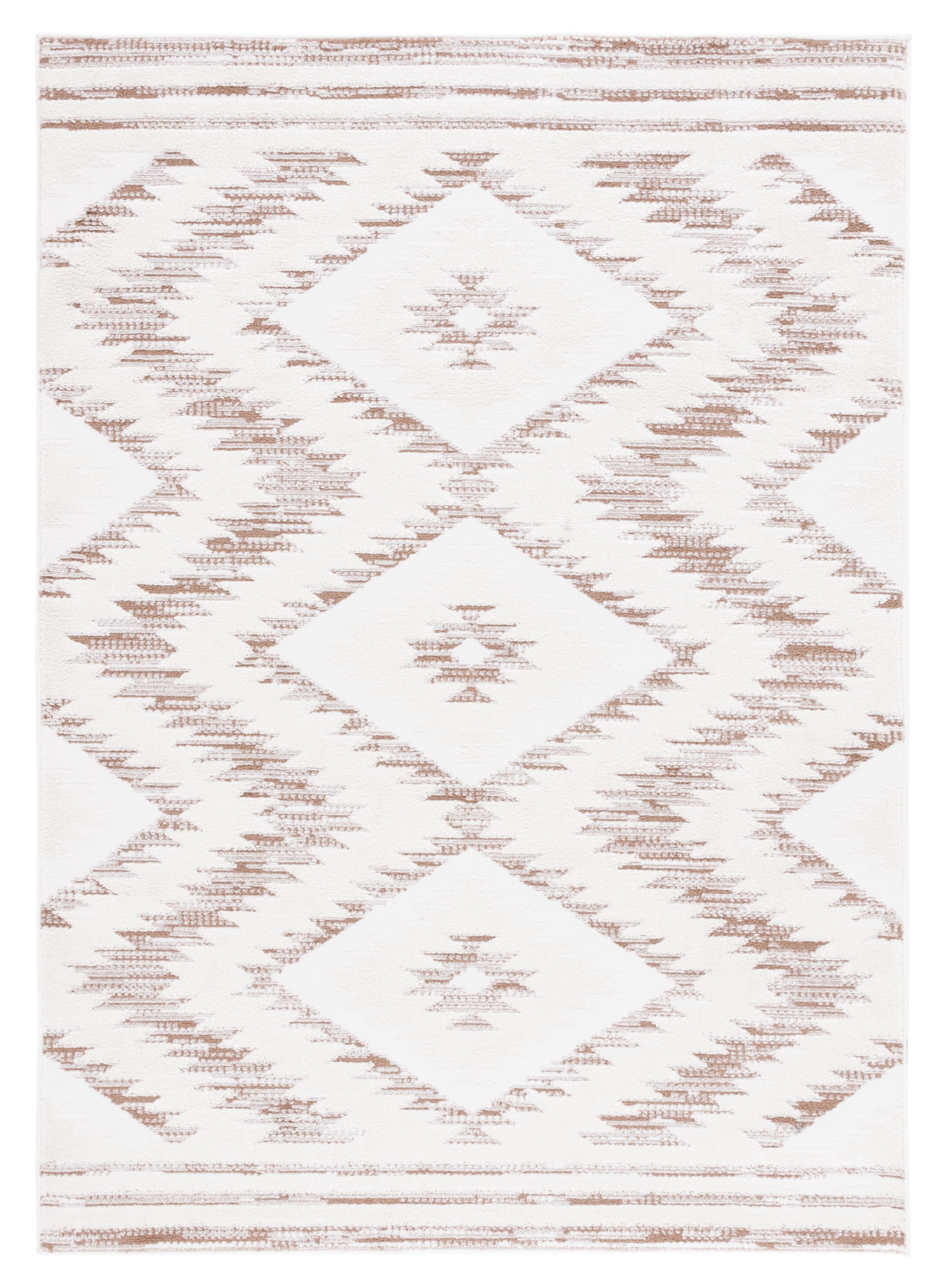 SAFAVIEH Alamo Stamen Geometric Area Rug, Ivory/Taupe, 8' x 10'