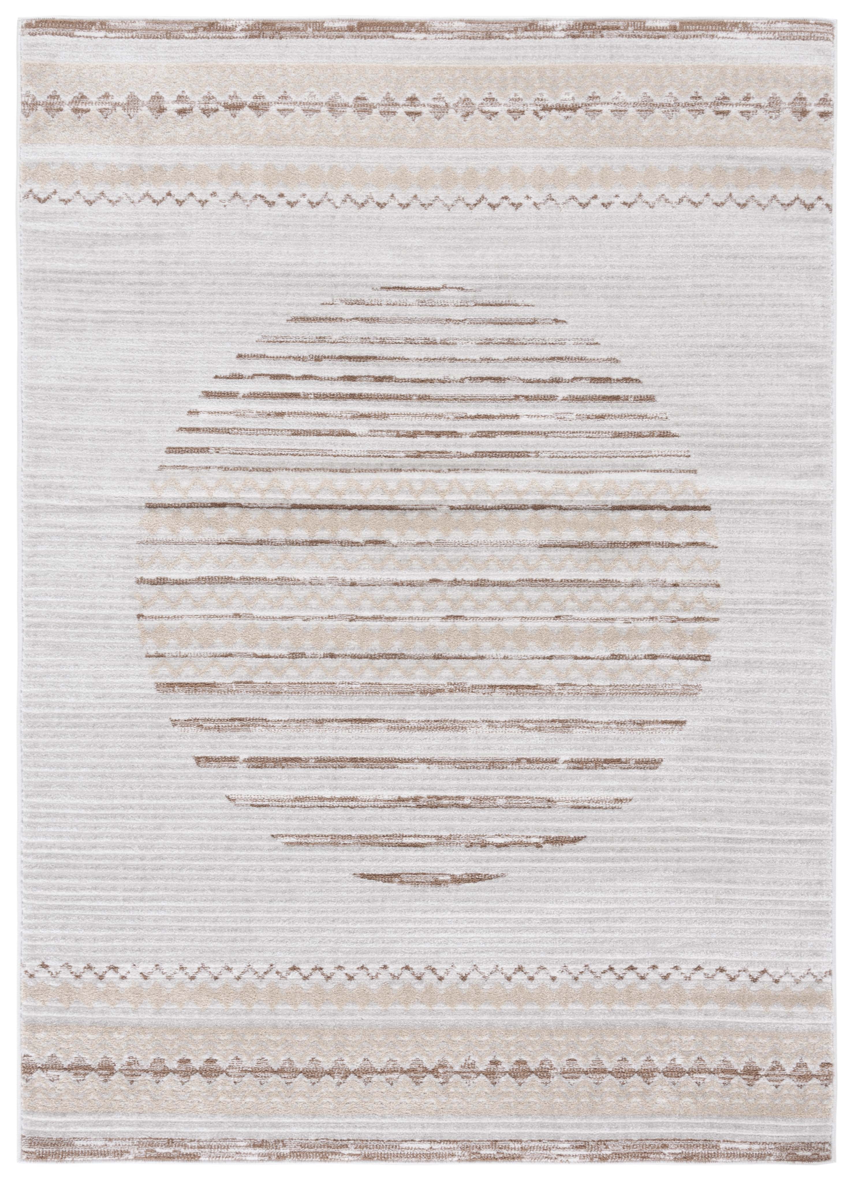 SAFAVIEH Alamo Warner Geometric Area Rug, Ivory/Brown, 4' x 6'