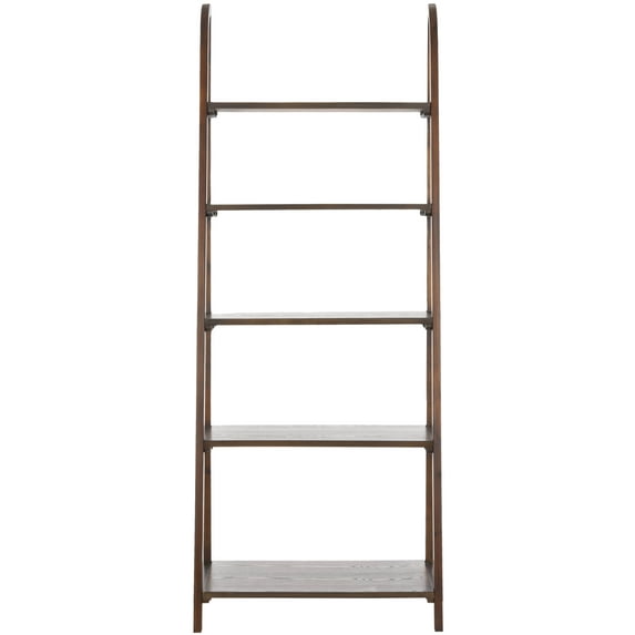 SAFAVIEH Albert Rustic Glam Solid 5 Tier Etagere Bookcase, Dark Teak