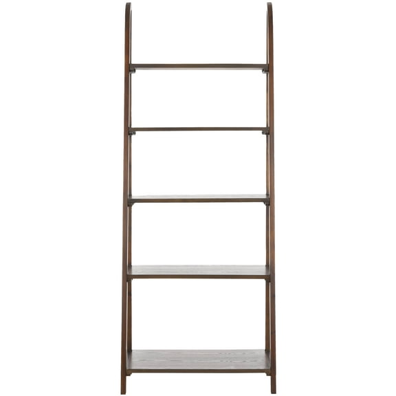 SAFAVIEH Albert Rustic Glam Solid 5 Tier Etagere Bookcase, Dark Teak