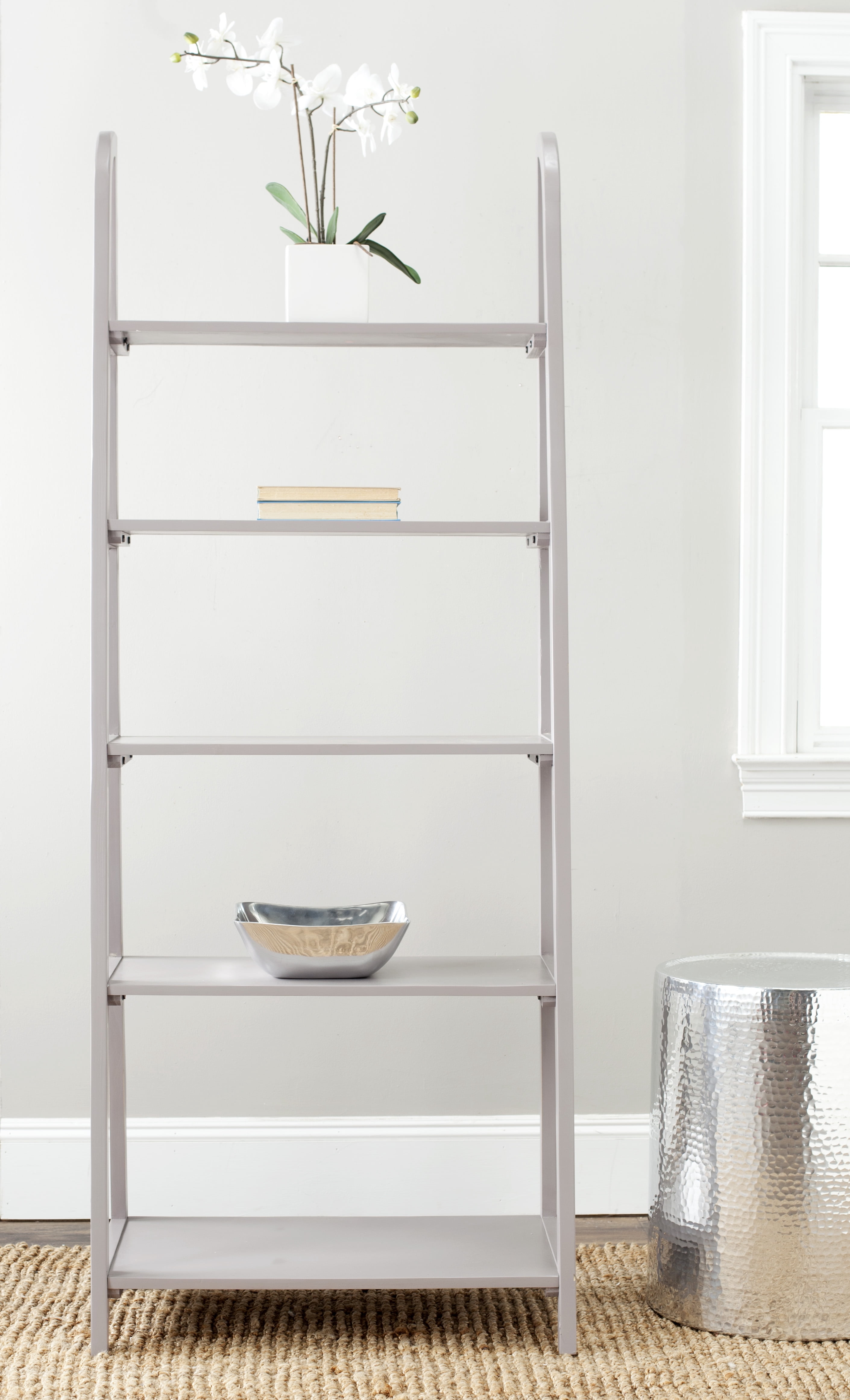 SAFAVIEH Albert Rustic Glam Solid 5 Tier Etagere, Quartz Grey