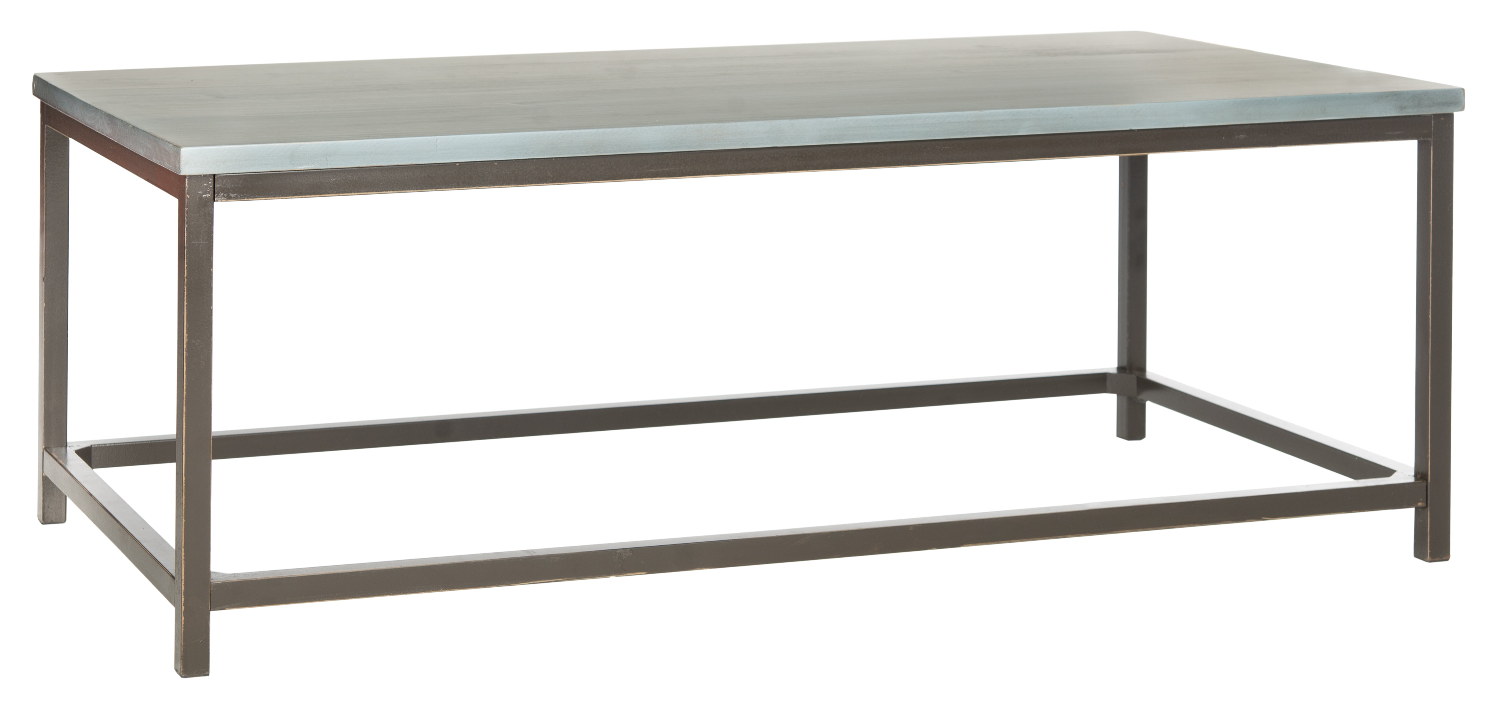 SAFAVIEH Alec Industrial Rustic Coffee Table, Barn Blue