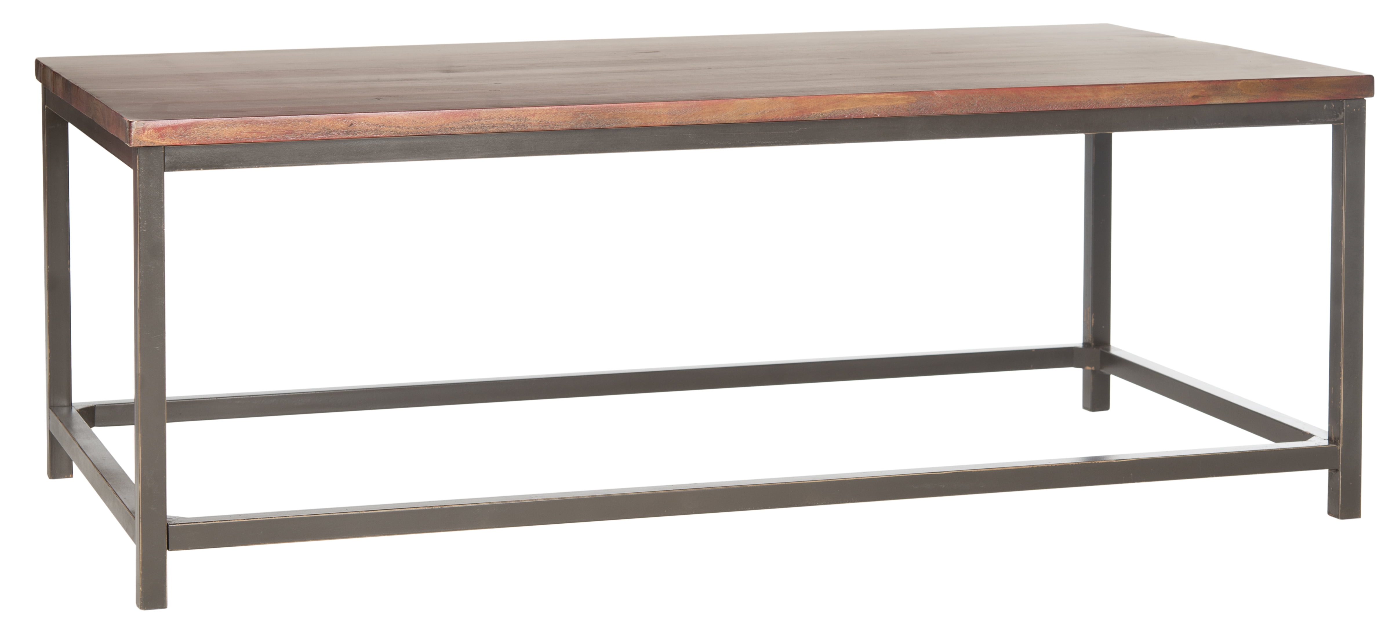 SAFAVIEH Alec Industrial Rustic Coffee Table, Distressed Red