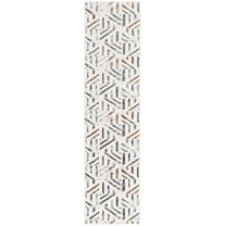 SAFAVIEH Alenia Courtney Geometric Runner Rug, Ivory/Grey, 2' x 8'