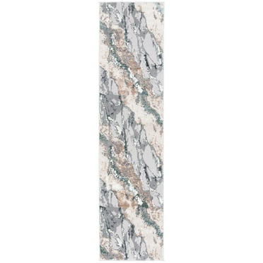 SAFAVIEH Alenia Crawford Abstract Runner Rug, Grey/Blue, 2' x 8'