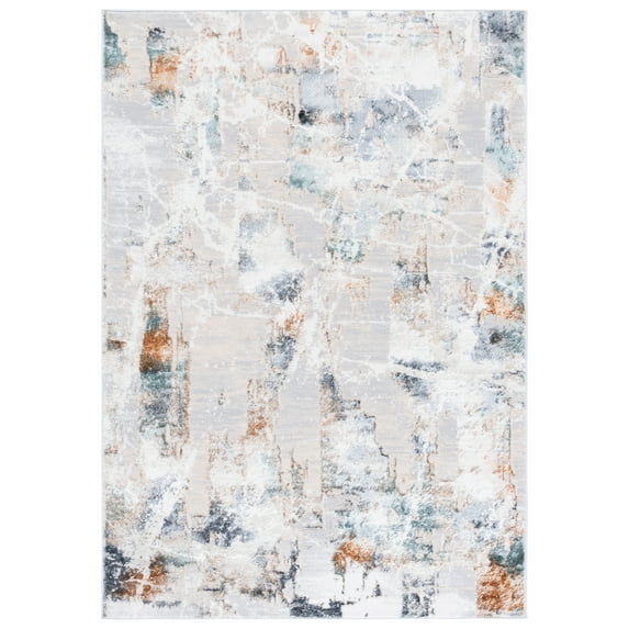 SAFAVIEH Alenia Steward Distressed Area Rug, Grey/Beige, 9' x 12'