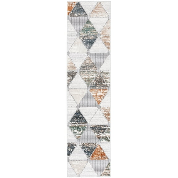 SAFAVIEH Alenia jordan Diamond Runner Rug, Grey/Beige, 2' x 8'