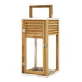 thumbnail image 1 of SAFAVIEH Alenna Brown Wood Outdoor Candle Holder, 1 of 5