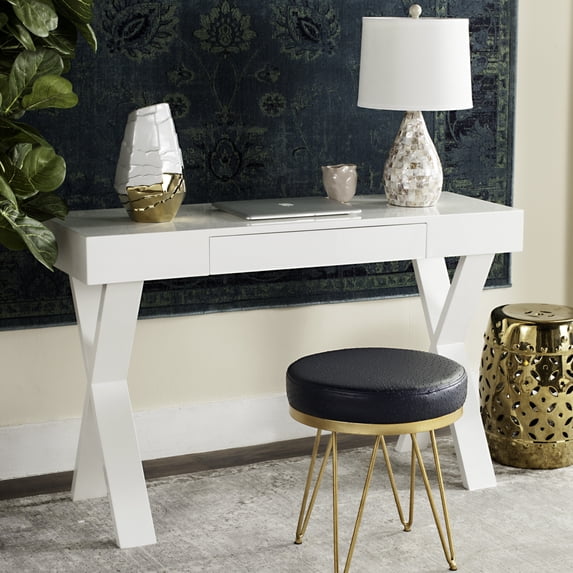 SAFAVIEH Alessia Mid-Century Lacquer One Drawer Vanity Desk White