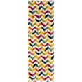 thumbnail image 1 of SAFAVIEH Aletha Colorful Chevron Kids Shag Runner Rug, Ivory/Multi, 2'3" x 9', 1 of 11