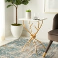 thumbnail image 1 of Safavieh Ben Marble Accent Table in White and Gold, 1 of 7