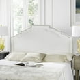 thumbnail image 1 of SAFAVIEH Alexia Modern Glam Upholstered Headboard with Nail Heads, King, White, 1 of 4