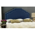 thumbnail image 1 of SAFAVIEH Alexia Modern Glam Upholstered Headboard with Nail Heads, Queen, Steel Blue, 1 of 3