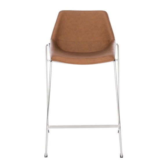 SAFAVIEH Alexis Solid Mid-Century Counter Stool, Cigar Brown