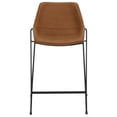 thumbnail image 1 of SAFAVIEH Alexis Square Mid Back Counter Stool, Cognac/Black, 1 of 13