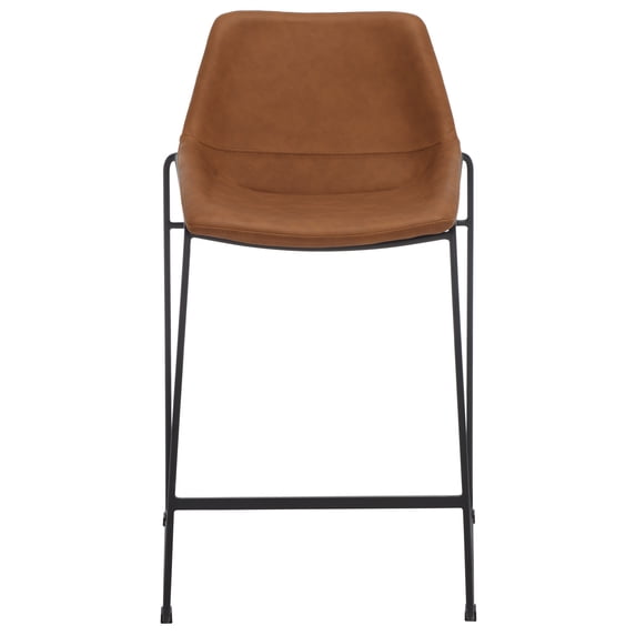 SAFAVIEH Alexis Square Mid Back Counter Stool, Cognac/Black