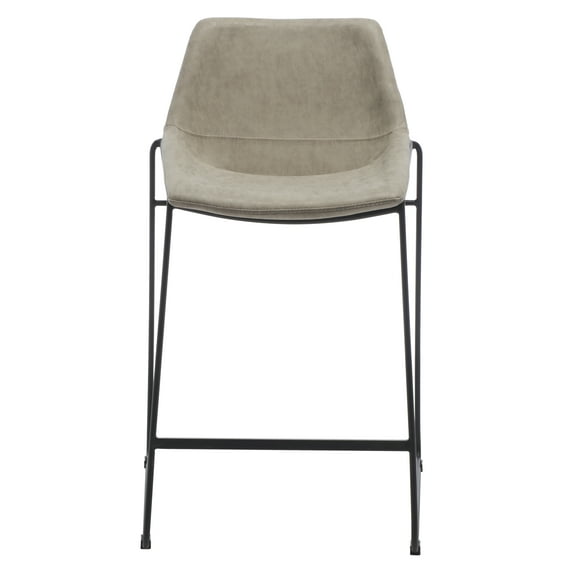 SAFAVIEH Alexis Square Mid Back Counter Stool, Stone/Black