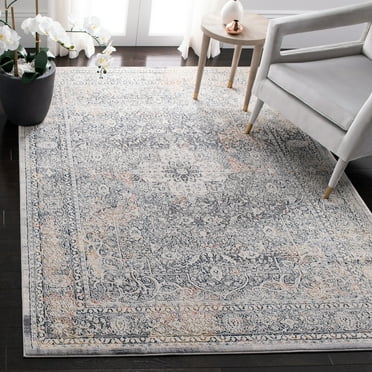 SAFAVIEH Alhambra Dawa Floral Bordered Area Rug, Cream/Grey, 5'3" x 7'7"