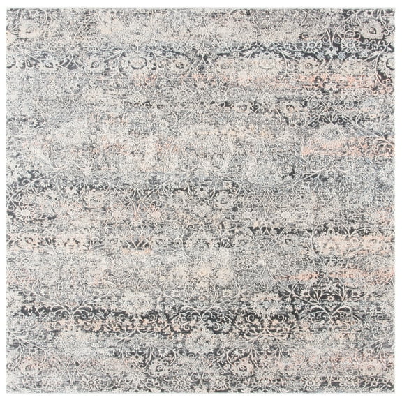 SAFAVIEH Alhambra Euphemia Floral Area Rug, Cream/Grey, 5'3" x 5'3" Square