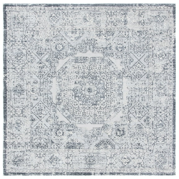 SAFAVIEH Alhambra Evan Oriental Area Rug, Dark Grey/Grey, 6'7" x 6'7" Square