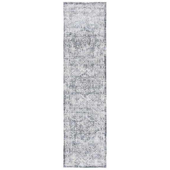 SAFAVIEH Alhambra Evan Oriental Runner Rug, Dark Grey/Grey, 2' x 8'