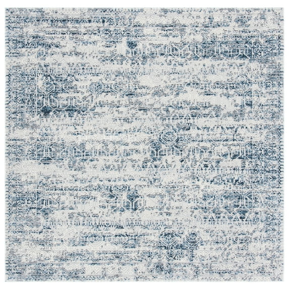 SAFAVIEH Alhambra Petar Abstract Area Rug, Cream/Turquoise, 6'7" x 6'7" Square