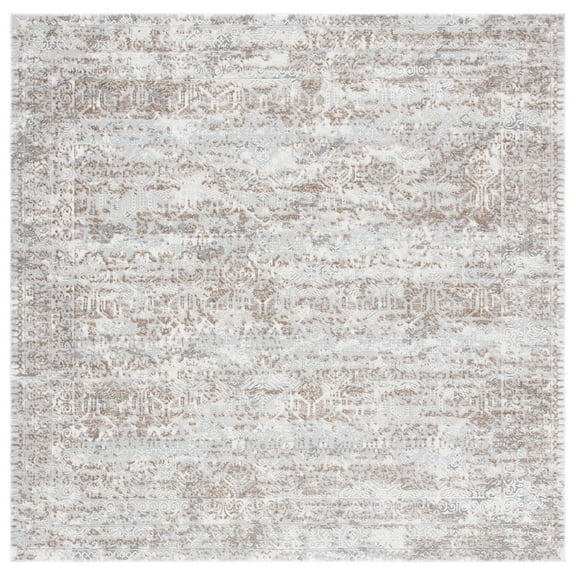 SAFAVIEH Alhambra Petar Abstract Area Rug, Grey/Brown, 6'7" x 6'7" Square