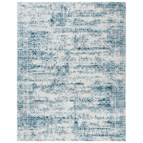 SAFAVIEH Alhambra Petar Distressed Area Rug, Cream/Turquoise, 5'3" x 7'7"