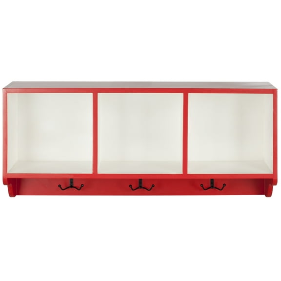 SAFAVIEH Alice Modern Wall Shelf with Three Storage Compartments (33.5 in. W x 9.1 in. D x 15 in. H)