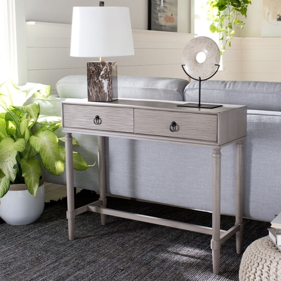 SAFAVIEH Aliyah 2-Drawer Console Table Greige