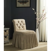 SAFAVIEH Allie Solid Tufted Slipper Vanity Chair, Wheat Linen