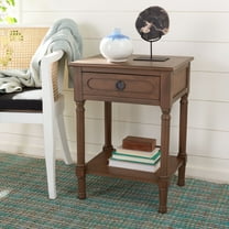 SAFAVIEH Allura Solid Rustic 1 Drawer Accent Table, Brown