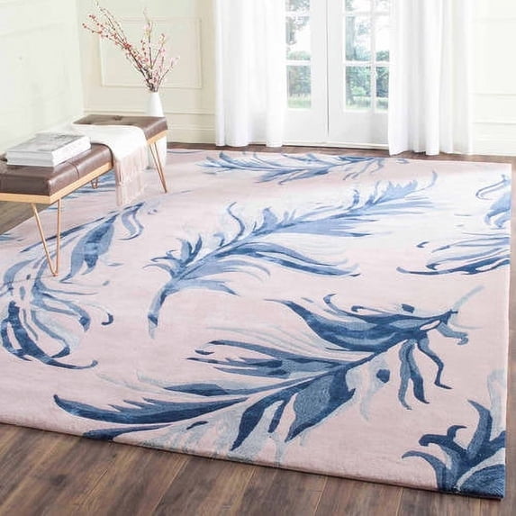 SAFAVIEH Allure Mandy Floral Wool Area Rug, Beige/Blue, 5' x 8'