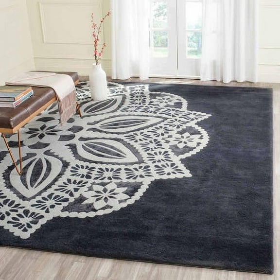 SAFAVIEH Allure Salena Abstract Wool Area Rug, Grey/Ivory, 4' x 6'