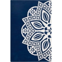 SAFAVIEH Allure Salena Abstract Wool Area Rug, Navy/Ivory, 5' x 8'