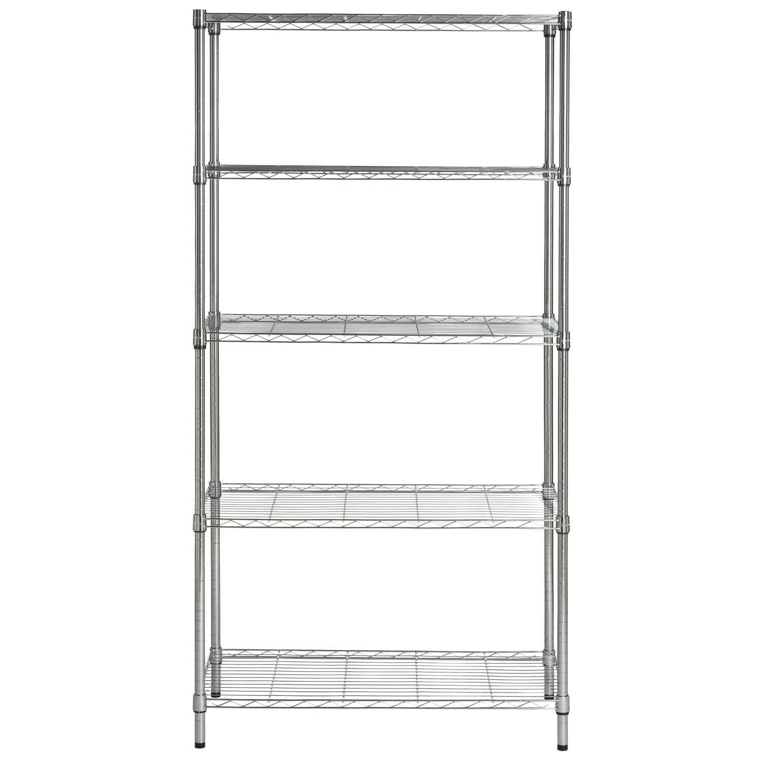 Alpha Black Adjustable 5-Tier Wire Shelving Rack