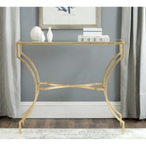 SAFAVIEH Alphonse 36 in. H Solid Classic Console Table, Gold/Glass