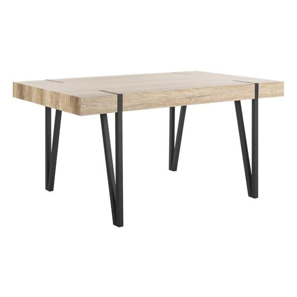 Canyon Grey Reclaimed Wood Rectangular Dining Table with Black Iron Legs