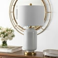 thumbnail image 1 of SAFAVIEH Amaia 26 in. Mid-Century Glass Table Lamp, White, 1 of 5