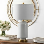 SAFAVIEH Amaia 26 in. Mid-Century Glass Table Lamp, White