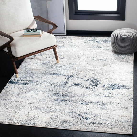 SAFAVIEH Amalfi Cian Distressed Area Rug, Cream/Navy, 8' x 10'